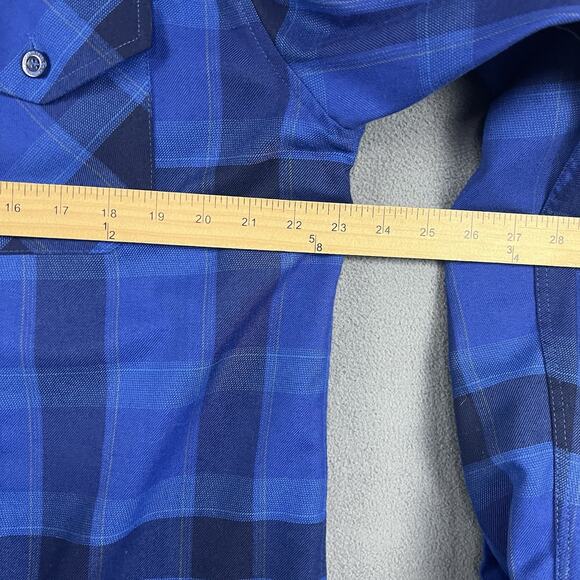 Dixxon Flannel Shirt Mens Large Blue Dawson Button Up Long Sleeve Plaid Casual - Picture 4 of 5